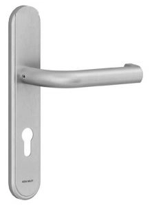 Ensemble Vercy AH200 Béquille 472U sur plaque Clé i Poignée tirage Droite BEZAULT entraxe 195 C7 inox brossé - 204791