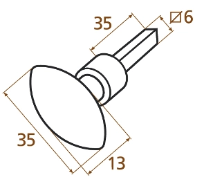 Bouton WC Castel C6x35 BRIONNE Rouillé - 1060900RO
