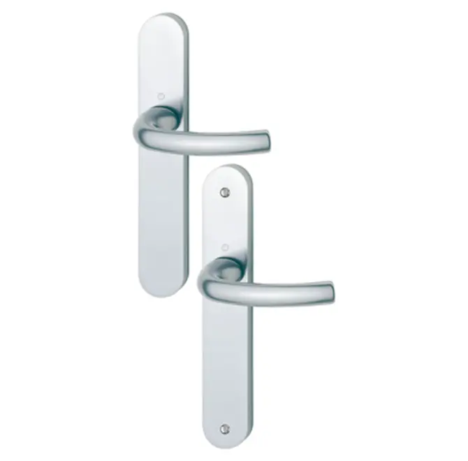 Ensemble de porte sur plaque Tokyo HOPPE 1710/300M Argent F1 - Bec de cane - 1787554