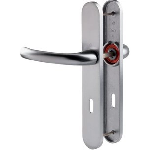 Ensemble de porte sur plaque Tokyo HOPPE 1710/300M Acier brossé - Clé L - 1787651