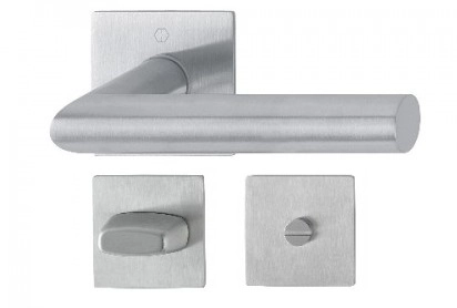 Paire de béquille sur rosace plate autocollante carrée Condamnation 7mm/35-45mm Amsterdam Inox F9 - HOPPE - 3807871 ROZ