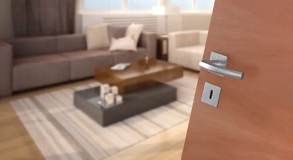 Paire béquille sur rosace plate autocollant carrée Clé L 7mm/35-45mm Trondheim HOPPE inox F69 - 3807176