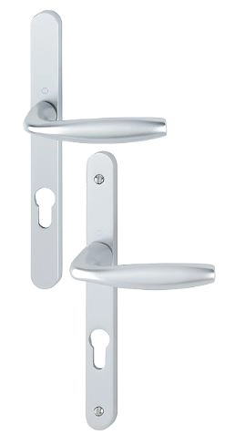 Ensemble de porte sur plaque étroite New-York 1810RH/300LMSGL/1810 HOPPE Argent PZ70 - 3293355