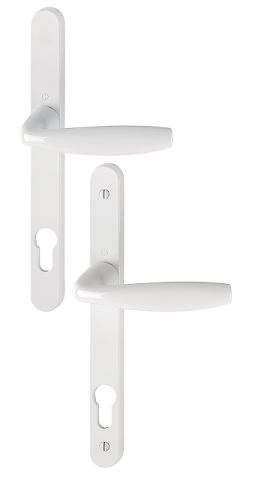 Ensemble de porte sur plaque étroite New-York 1810RH/300LMSGL/1810 HOPPE Blanc pur PZ92 - 3293363