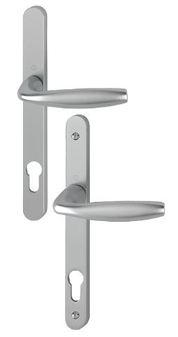 Ensemble de porte sur plaque étroite New-York 1810RH/300LMSGL/1810 HOPPE Inox PZ92 - 3398270