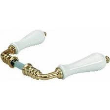 Béquille blanche double poire MERIGOUS - Carré 7 x 90 mm - V6342.11.100V