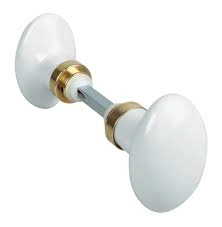 Bouton double ovale blanc MERIGOUS - Carré 6 x 90 mm - V3232.11.100V