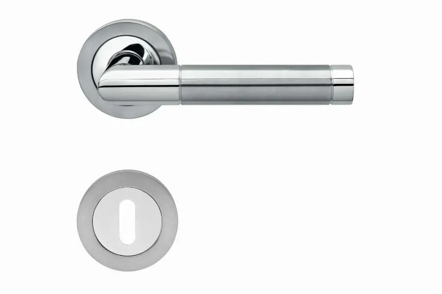 Ensemble béquille sur rosace Clé L BE700A - KARCHER DESIGN - Inox poli satiné - BE700A-BB0-73