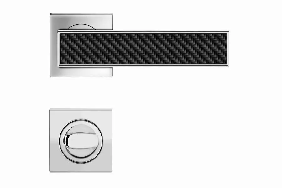 Ensemble béquille Torino sur rosace R53QY KARCHER DESIGN Chromé - WC - R53QY-BAD-050+INLAYC1