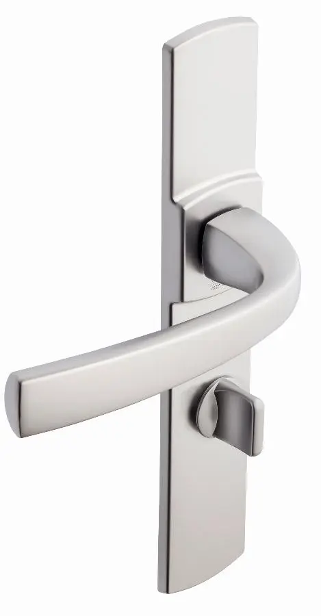 Ensemble de porte sur plaque Muze BEZAULT - Entraxe 165mm - Chrome velours - Bec de cane WC - 4075/6390