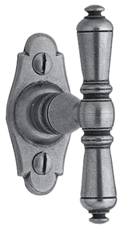 Bouton Nevers Languedoc sur platine BOUVET Fer cémenté patiné verni EU - BO52PB2132