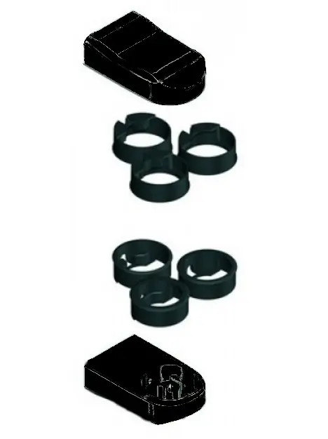 Kit support poignée pour Diva VIII Alu LA CROISÉE DS - Support + 3 jeux de bagues noir - 6987NOIR