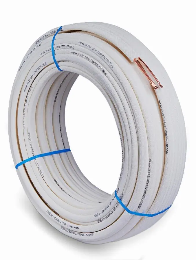 Couronne filmée cuivre EID 07MM 1/4-1/2 isolé PE blanc 20M - 20TISFT1412