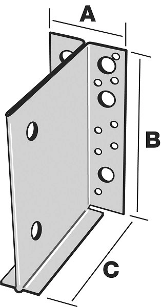 Étrier en âme intérieure SIMPSON - A80xB230xC130 - ép.2 mm - ETNM230/130/2