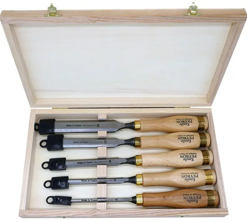 Coffret de 5 ciseaux de sculpteur - Manche bi-matière - EMILE PEYRON - 1111PL