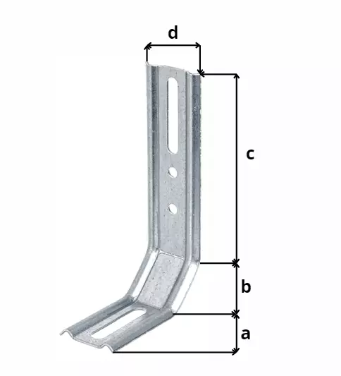 Equerre 3 pans 45 degrés 120x72x30 Galva Alberts - 341381
