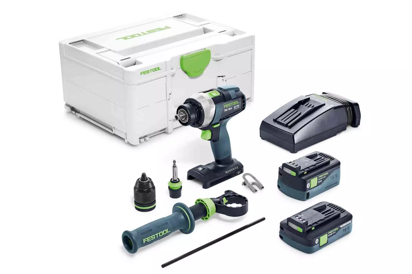 Perceuse visseuse sans fil TDC 18/4 5.0/4.0 I-PLUS QUADRIVE - FESTOOL - 2 batteries 18V 4.5Ah et 4.0Ah - chargeur - Systainer - 577649