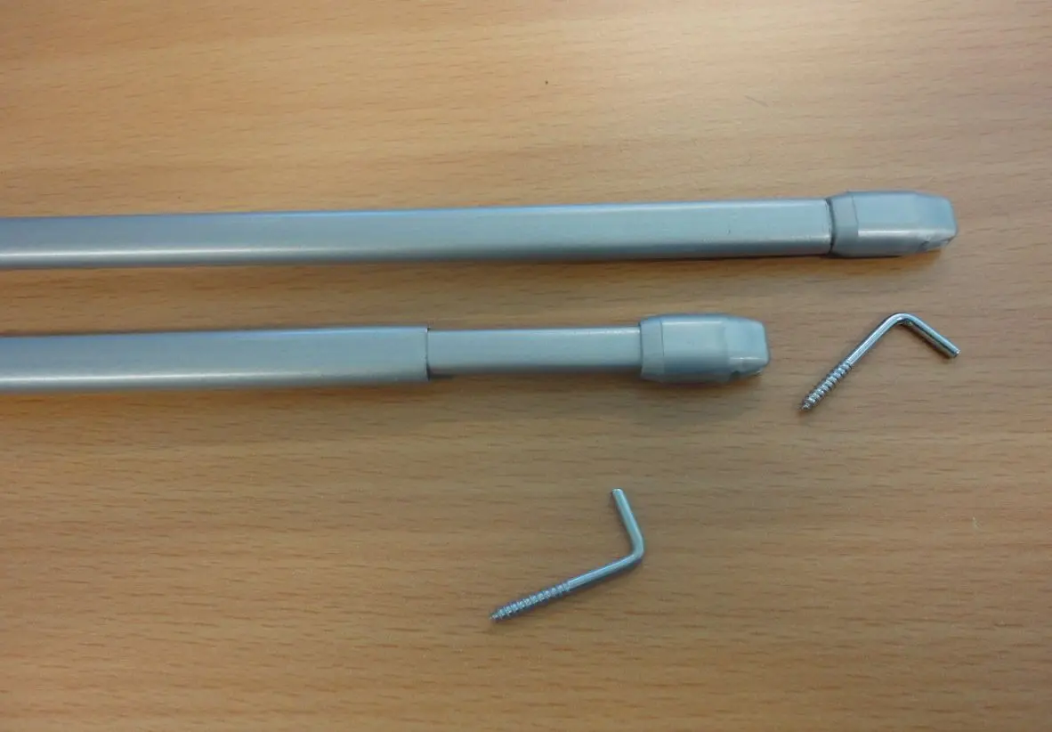 2 Tringles de vitrage ovales extensibles Nickel Mat-[Dimensions:80/100]