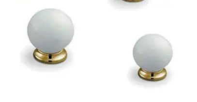 Bouton Poli dur  Blanc / Doré  5101/5102-[Diamètre:34mm]