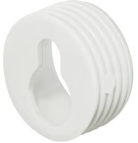 Ferrure de suspension forme clé plastique blanc