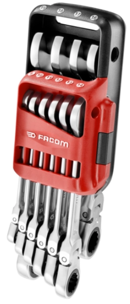 Jeu de 10 clés mixtes à cliquet en étui Pocket FACOM - 467BF.JP10PB