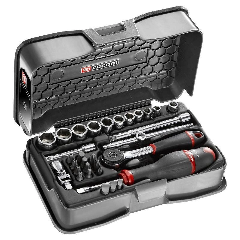 Coffret Douille 1/4" 6 pans mm R.161B FACOM 31 pièces - R.161-5P6