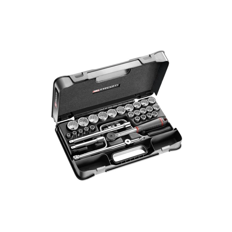 Coffret douilles 1/2" 12 pans métriques S.161B FACOM 30 pièces - S.161-5P12