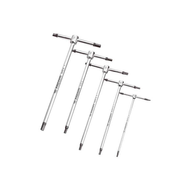 Jeu de 5 clés mâle 6 pans en "T" FACOM - 84TC.JE5