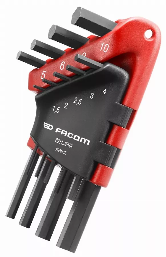Jeu de 9 clés mâles coudées 6 pans FACOM en étui - 82H.JP9A