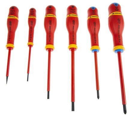 Jeu de 6 Tournevis Protwist isolés 1000V FACOM - ATDVE.J6PB