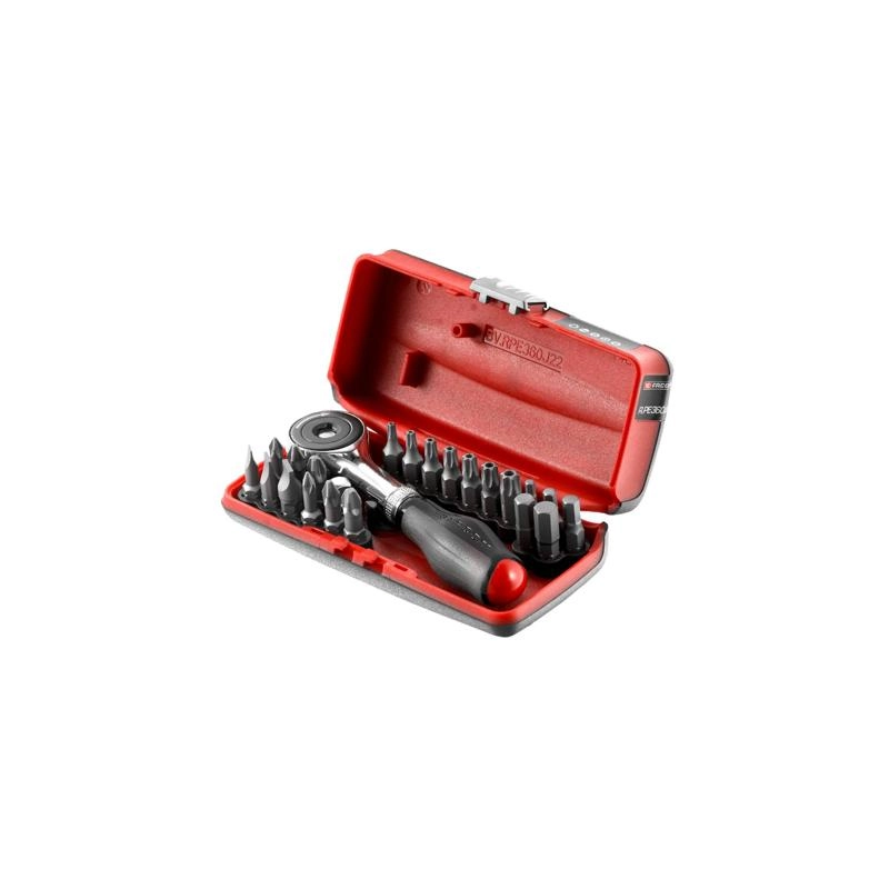 Coffret porte-embouts à cliquet 1/4" FACOM manche rotatif + 22 embouts - R.PE360J22PB