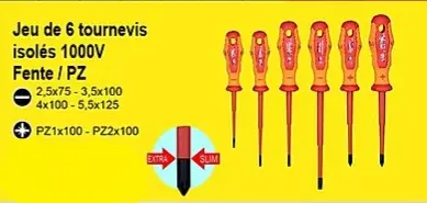 Jeu de 6 tournevis isolés 1000V  HEXEL 3650