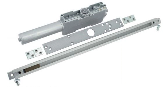 Ferme-porte argent PH90M EN3 CAVERS ISEO Force 3 - Corps+platine+glissière - 392017