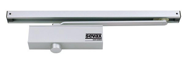 Ferme-porte pignon crémaillère - Bras à glissière F3 Argent SEVAX - ESV7163