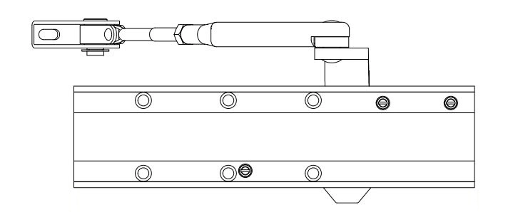 Ferme-porte pignon crémaillère - Bras compas F2 à 5 Blanc SEVAX - ESV7183B