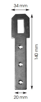 Agrafe de volet provençal trou long 140x20mm BOURG MERMIER acier zingué - 301103