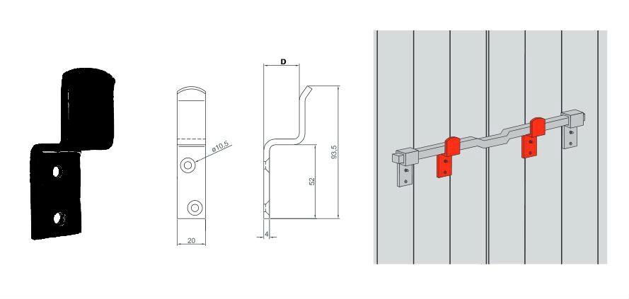 Butée contrevent TORBEL  - galvanisé - deport de 32 - 538116