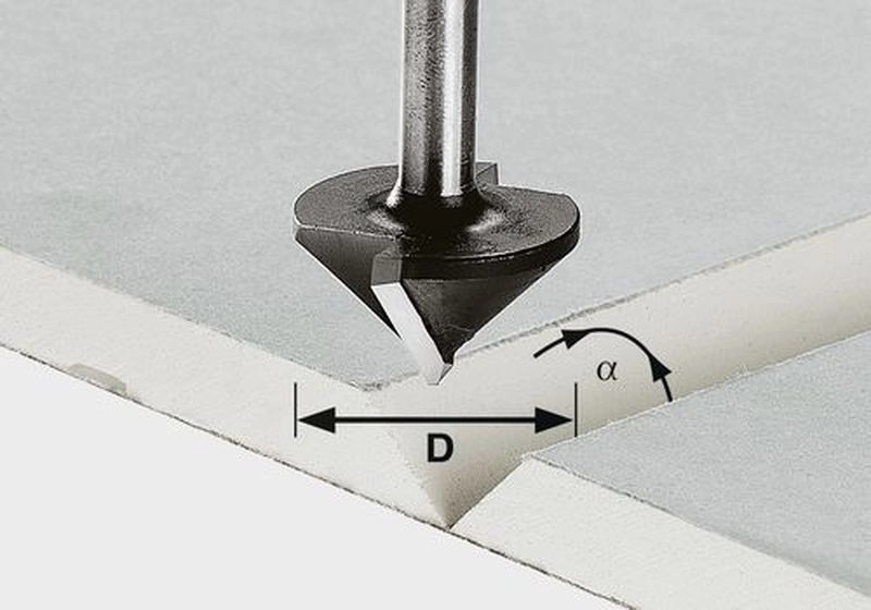 Fraise pour plaques de plâtre HW avec queue de 8mm FESTOOL HW S8 D32/90° - 491001