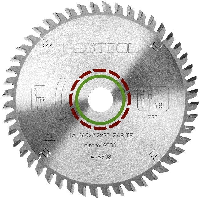 Lame de scie circulaire - laminé - Ø160 mm - 48 dents - FESTOOL - 496308