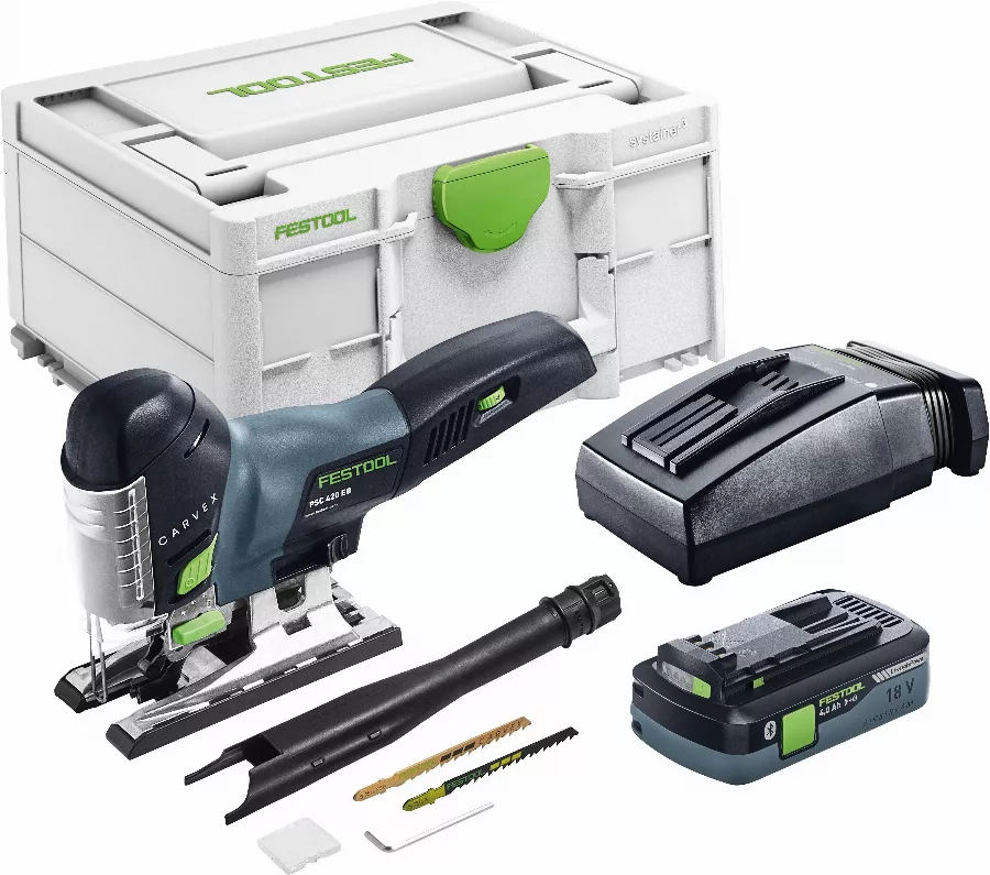 Scie sauteuse sans fil CARVEX PSC 420 HPC 4,0 EBI-Plus - FESTOOL - avec batterie 18V 4.0 Ah - chargeur - systainer - 576525