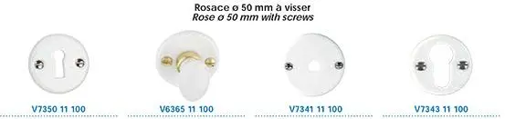 Rosace D.50  porcelaine blanche-[Perçages:Cylindre]