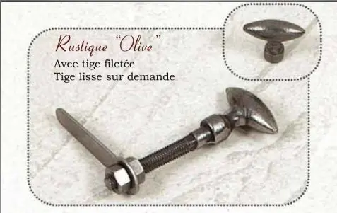 Bouton d'horloge à Clavette DU 1284 "O" Fer Poli