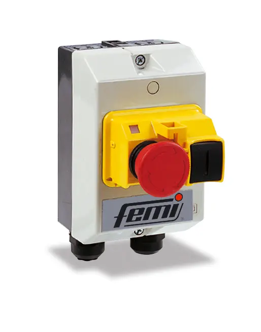 Tableau de commande + Interrupteur d'arrêt d'urgence FEMI tourets 1100-1500 Watts triphasé - 7800209