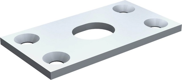 Gâche à entailler MANTION - 65x35x3 mm - Pour verrous 1314 - Acier zingué - 1314GE 