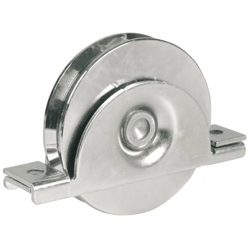 Roue à gorge ronde AVL Ø120 mm support à encastrer - Charge 300 kg - 918120A