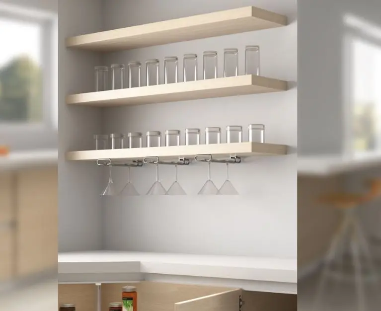 Support verres à pied chromé L.280mm