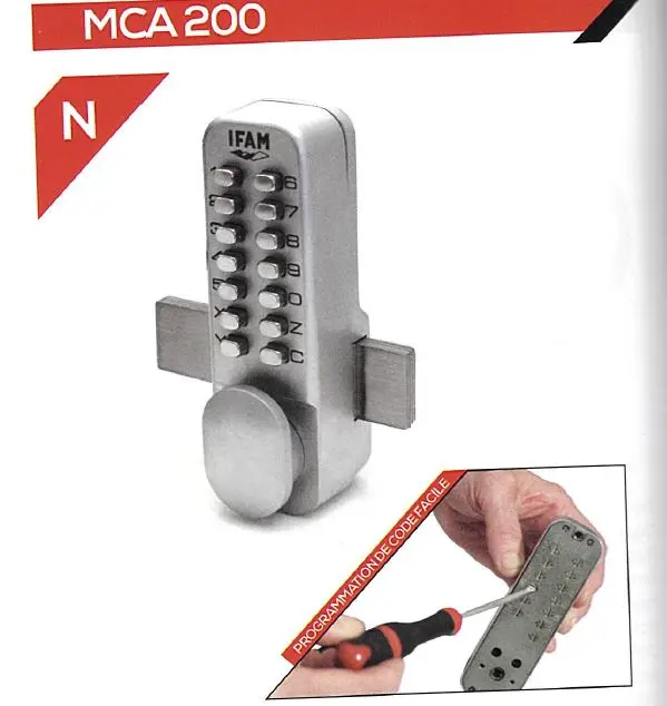 Verrou à code mécanique en applique IFAM MCA200
