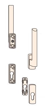 Poignée double int/ext HS 150 Portal argent SIEGENIA à cylindre - PMHB0290-024010 