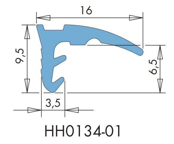 Joint haut dormant HS 150 Portal PDPB0090-099010 SIEGENIA - HH0134-01 - vendu au mètre linéaire