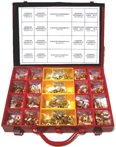 Mallette de 696 bagues en laiton QDRC - MALLETTE